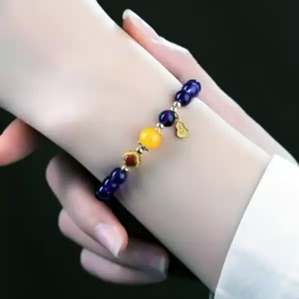 Natural Amethyst Bracelet with Beeswax & Carnelian – Calming Energy & Creativity - Image 7