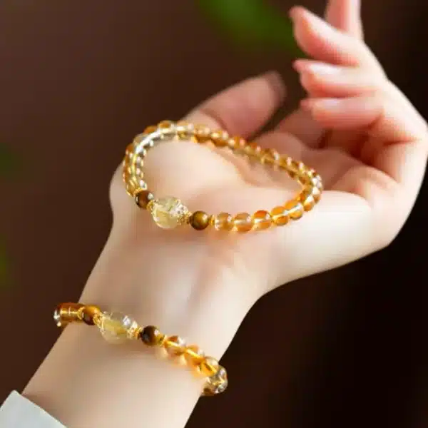 Citrine & Tiger Eye Bracelet with Golden Rutilated Quartz – Crystal Energy for Wealth, Focus & Success - Image 5
