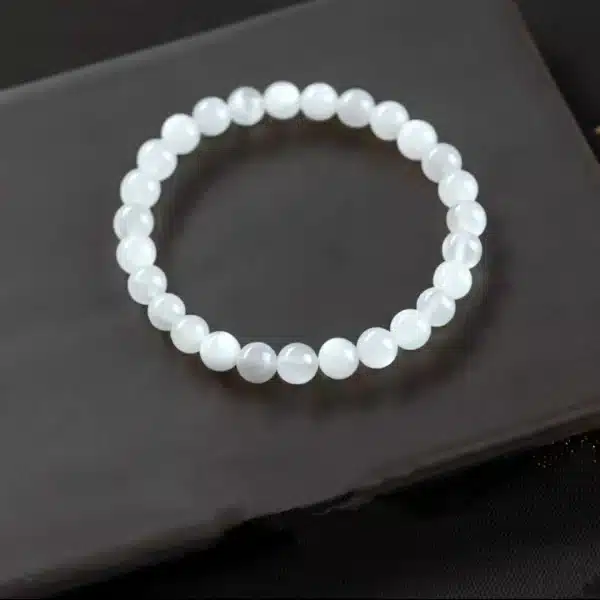 Moonstone Bracelet – Natural 6mm Beaded Crystal for Inner Peace & Feminine Energy - Image 3