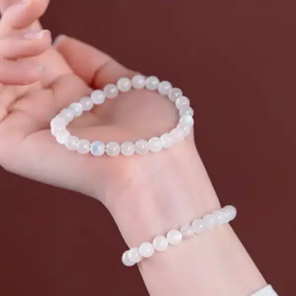 Moonstone Bracelet – Natural 6mm Beaded Crystal for Inner Peace & Feminine Energy - Image 4