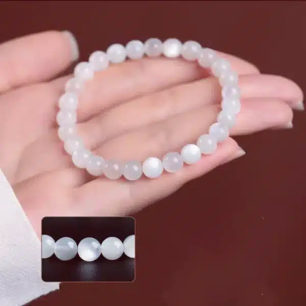 Moonstone Bracelet – Natural 6mm Beaded Crystal for Inner Peace & Feminine Energy - Image 5