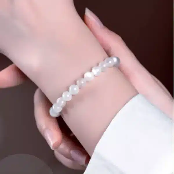 Moonstone Bracelet – Natural 6mm Beaded Crystal for Inner Peace & Feminine Energy - Image 6
