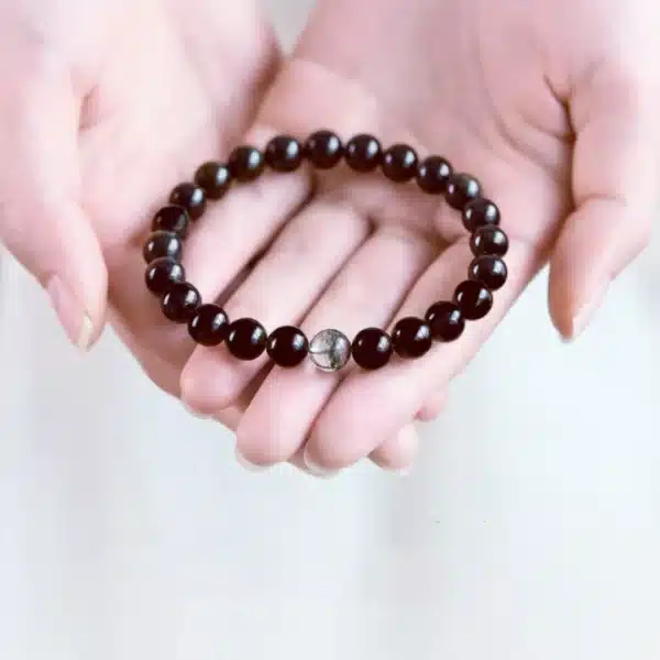 Obsidian & Green Phantom Quartz Bracelet – Transformation, Protection & Spiritual Awakening - Image 3