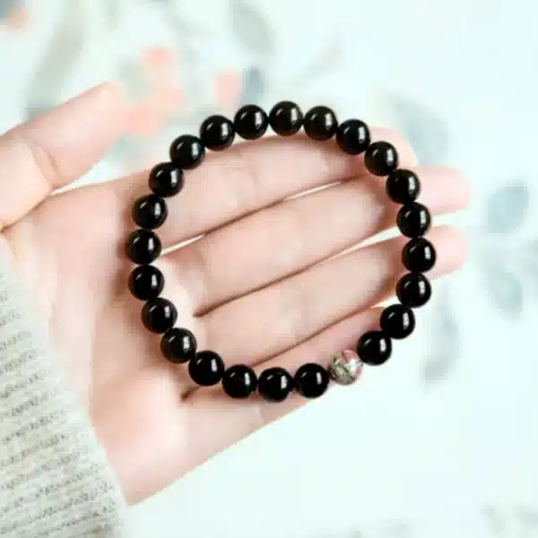 Obsidian & Green Phantom Quartz Bracelet – Transformation, Protection & Spiritual Awakening - Image 5