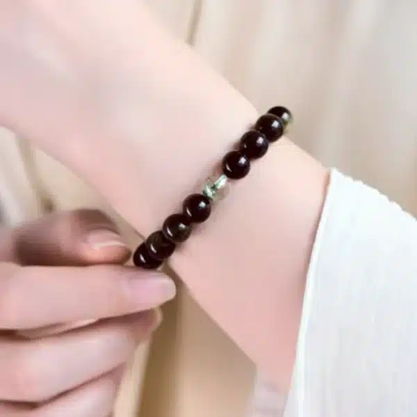 Obsidian & Green Phantom Quartz Bracelet – Transformation, Protection & Spiritual Awakening - Image 7