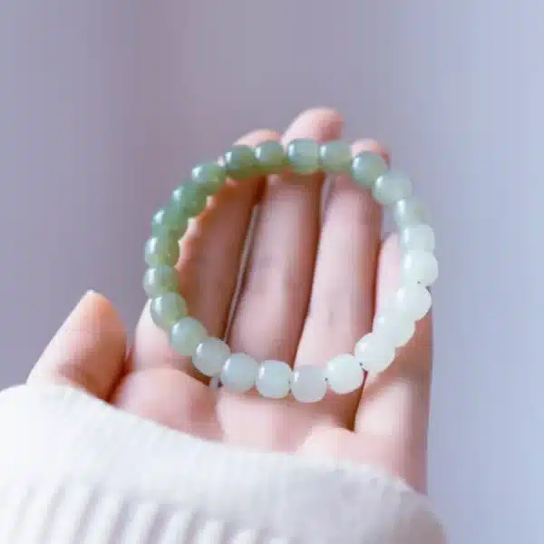 Feng Shui Gradient Hetian Jade Bracelet – Natural Color-Transition Jade Beads for Harmony & Luck - Image 8