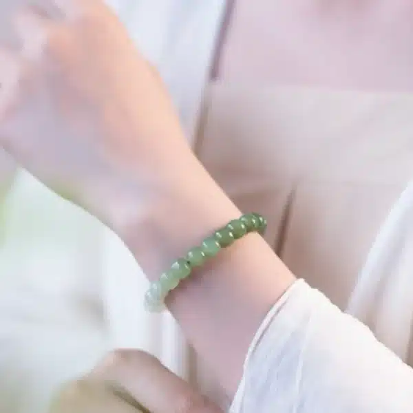 Feng Shui Gradient Hetian Jade Bracelet – Natural Color-Transition Jade Beads for Harmony & Luck - Image 9