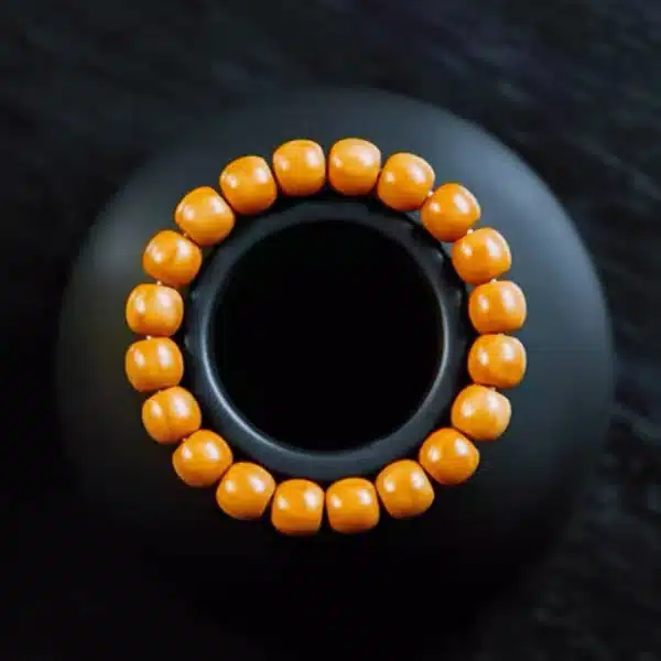 Handcrafted Seed Bead Bracelet – Natural Walnut Monk Beads - Image 4